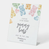 Watercolor Gummy Bears Baby Shower Game Sockelschild (Vorderseite)