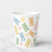 Watercolor Gummy Bears Baby Shower Pappbecher (Rückseite)