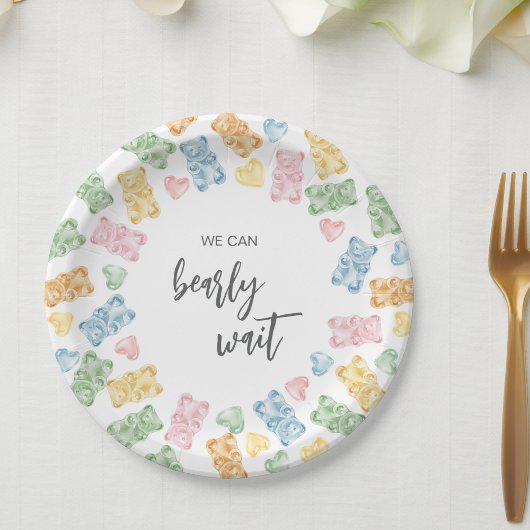 Watercolor Gummy Bears Baby Shower Pappteller