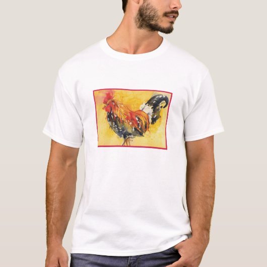 Watercolor-Hahn-T - Shirt (Vorderseite)