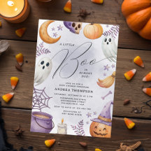 Watercolor Halloween Little Boo Babyparty