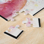 Watercolor Hand bemalt Flamingo Puzzle (Seite)