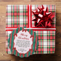 Watercolor Hand Drawn Bows Stripes Christmas Photo