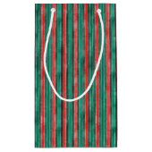 Watercolor Hand Drawn Red Bows Stripes Christmas Kleine Geschenktüte (Rückseite)