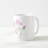 Watercolor Hand-painted Pink Wildflowers Kaffeetasse (VorderseiteRechts)