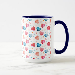 Watercolor-Handmalerei in der Form eines Herzens Tasse