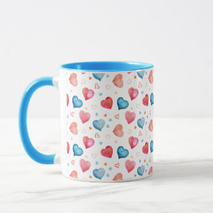 Watercolor-Handmalerei in der Form eines Herzens Tasse