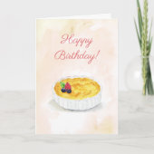 Watercolor Happy Birthday Creme Brûlée Karte (Vorderseite)
