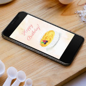 Watercolor Happy Birthday Creme Brûlée Karte