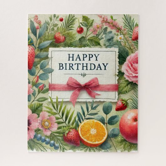 Watercolor Happy Birthday Puzzle (Vertikal)