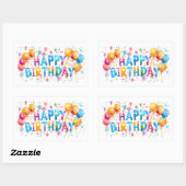 Watercolor Happy Birthday Rechteckiger Aufkleber (Blatt)