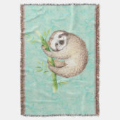Watercolor Happy Sloth Decke (Vorderseite Vertikal)
