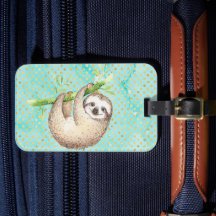 Watercolor Happy Sloth