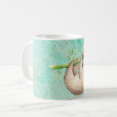 Watercolor Happy Sloth Kaffeetasse (Vorderseite Links)