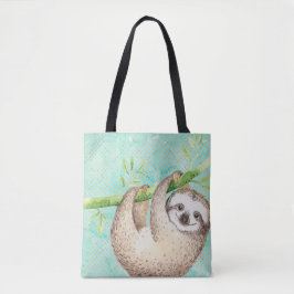 Watercolor Happy Sloth Tasche