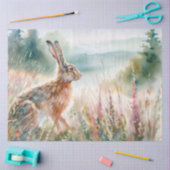 Watercolor Hare in Meadow Tissue Paper Seidenpapier (Basteln)