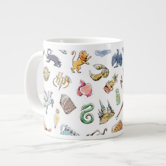 Watercolor Harry Potter Icons Jumbo-Tasse (Vorderseite Links)
