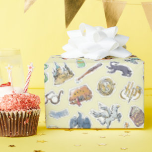 Watercolor Harry Potter Icons Wrapping Paper Geschenkpapier