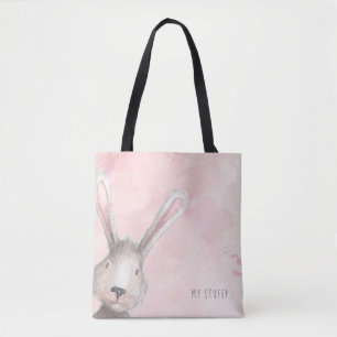 Watercolor-Hasenkaninchen-Meine-Sachen individuell Tasche