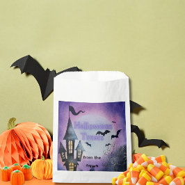 Watercolor Haunted House Halloween Treat Geschenktütchen