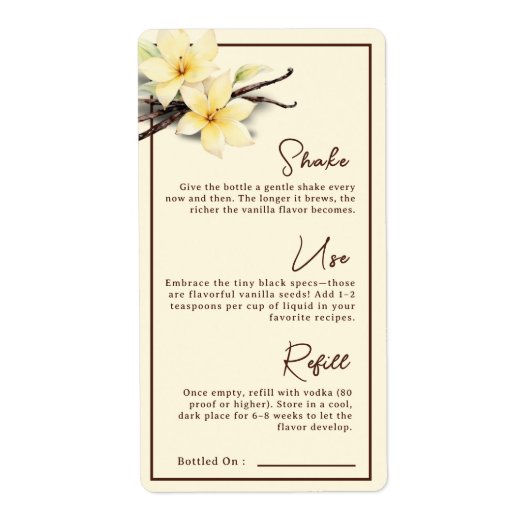 Watercolor, hausgemachte Vanilla Extract Instrukti (Vorne)