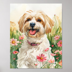 Watercolor Havanese Portrait Wand an Wand Poster