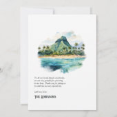 Watercolor Hawaii Hochzeit in Urlaubsort Dankeskarte (Rückseite)