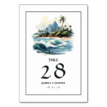 Watercolor Hawaii Hochzeit in Urlaubsort