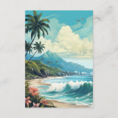 Watercolor Hawaii Wedding Guest Details Begleitkarte (Rückseite)
