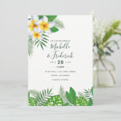Watercolor Hawaiian Aloha Luau Einladung zur Hochz (Stehend Vorderseite)