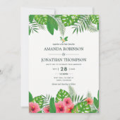 Watercolor Hawaiian Aloha Luau Einladung zur Hochz (Vorderseite)