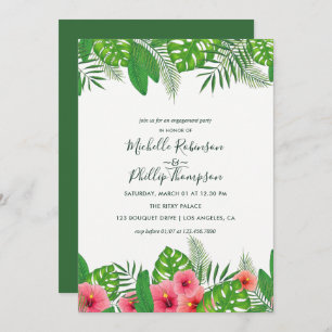 Watercolor Hawaiian Aloha Luau Engagement Party Einladung