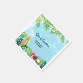 Watercolor Hawaiian Luau Party Serviette (Ecke)