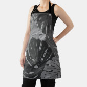 Watercolor Hawaiian Monstera Leaf Tropical - Grau Schürze (InSitu)