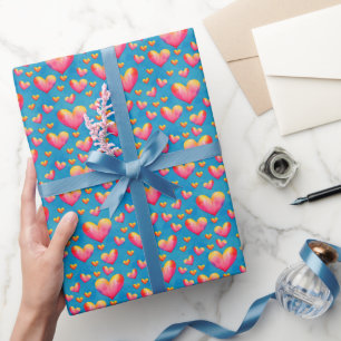 Watercolor Hearpping Paper mit mehrfarbigen Wasser Geschenkpapier