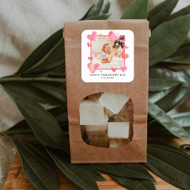 Watercolor Heart Frame Foto Valentine Quadratischer Aufkleber