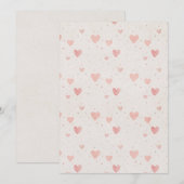Watercolor Heart Pattern Invitation Einladung (Vorne/Hinten)
