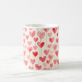 Watercolor Heart Pattern  Kaffeetasse (Mittel)