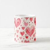 Watercolor Heart Pattern  Kaffeetasse (Mittel)