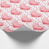 Watercolor Heart Valentine Wrapping Paper Geschenkpapier (Ecke)