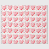 Watercolor Heart Valentine Wrapping Paper Geschenkpapier (Flach)