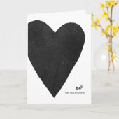 Watercolor Heart Valentine's Day Card - Black Karte (Gelbe Blume)