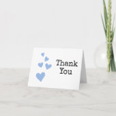 Watercolor Hearts Boy Baby Danke Karte (Vorderseite)