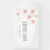 Watercolor Hearts Girl Baby Dusche Begrüßungsbanne Banner (Vertikal)