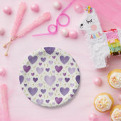 Watercolor Hearts & Gold Sprinkles Whimsical Pappteller (Party)