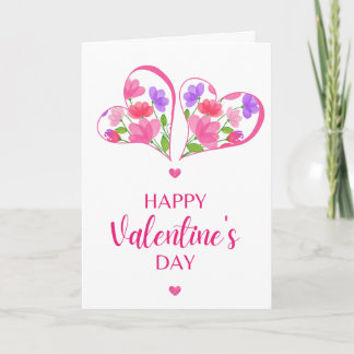 Watercolor Hearts I Love You Romantic Valentine Karte