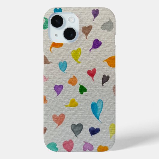 Watercolor Hearts iPhone Case (Rückseite)