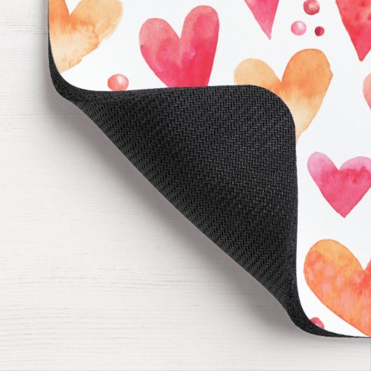 Watercolor HEARTS Mousepad (Ecke)