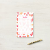 Watercolor HEARTS Post-it Klebezettel (Auf Schreibtisch)