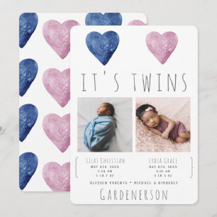 Watercolor Hearts Twins Ankündigung